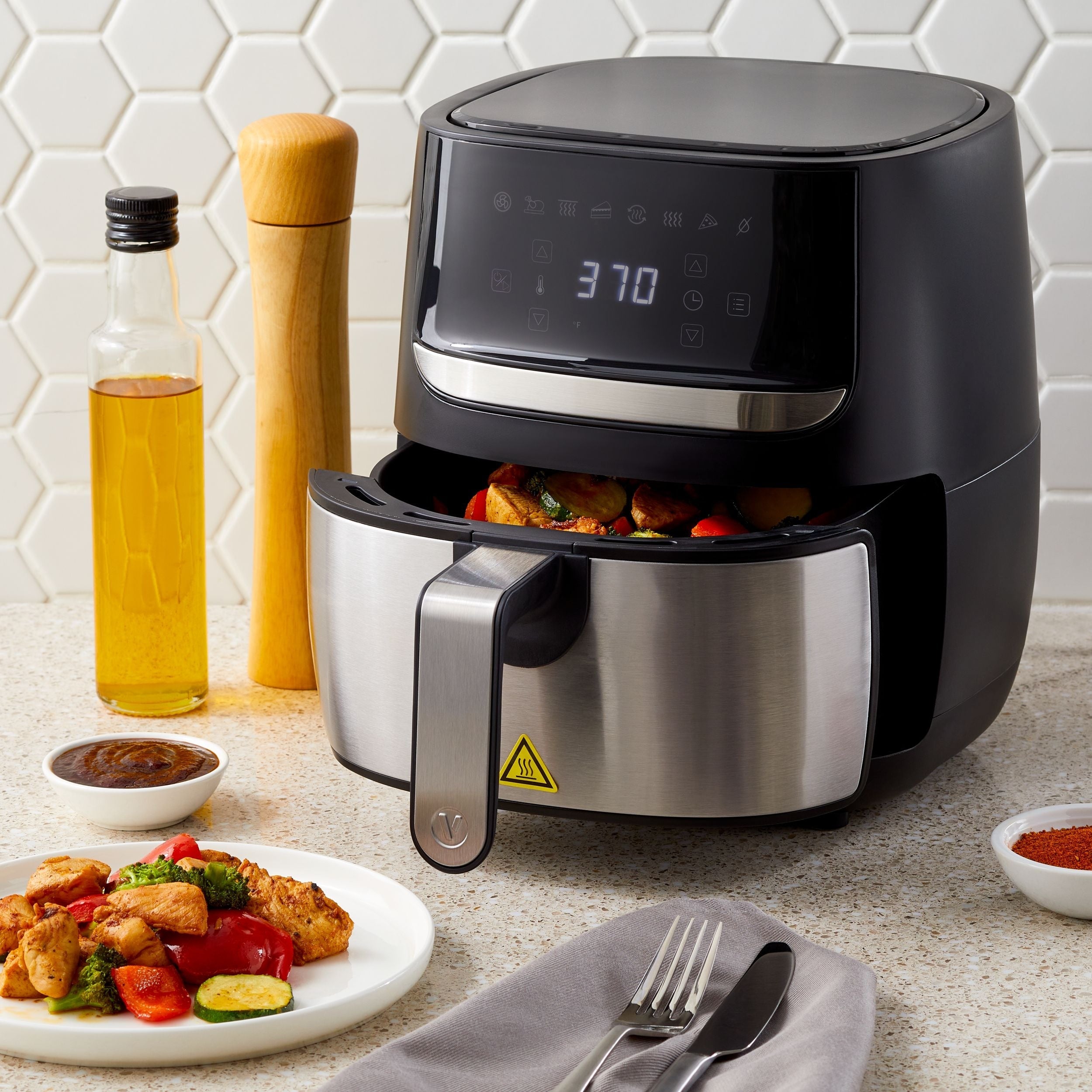 Vida by PADERNO Stainless Steel Non-Stick Air Fryer, 4-qt