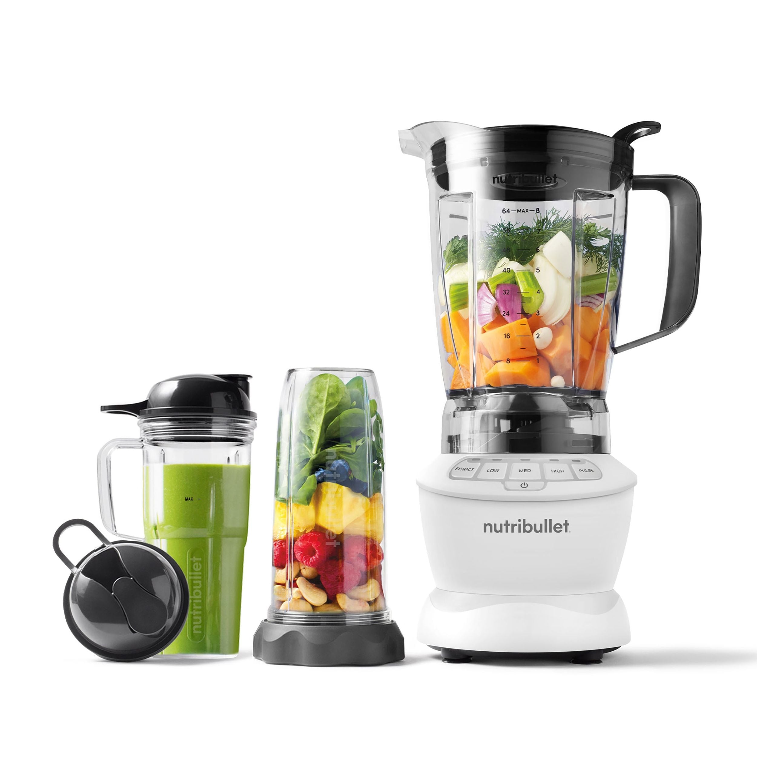 NutriBullet Full Sized & Single Serve Blender Combo, Includes 64-oz Pitcher & Accessories, 1200W