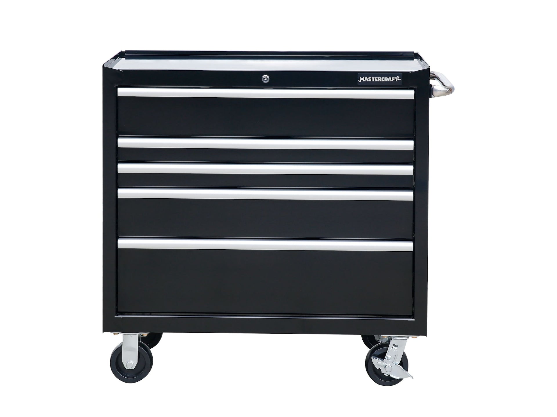 Mastercraft 5-Drawer Powder-Coated Steel Tool Cabinet, Black, 36-in