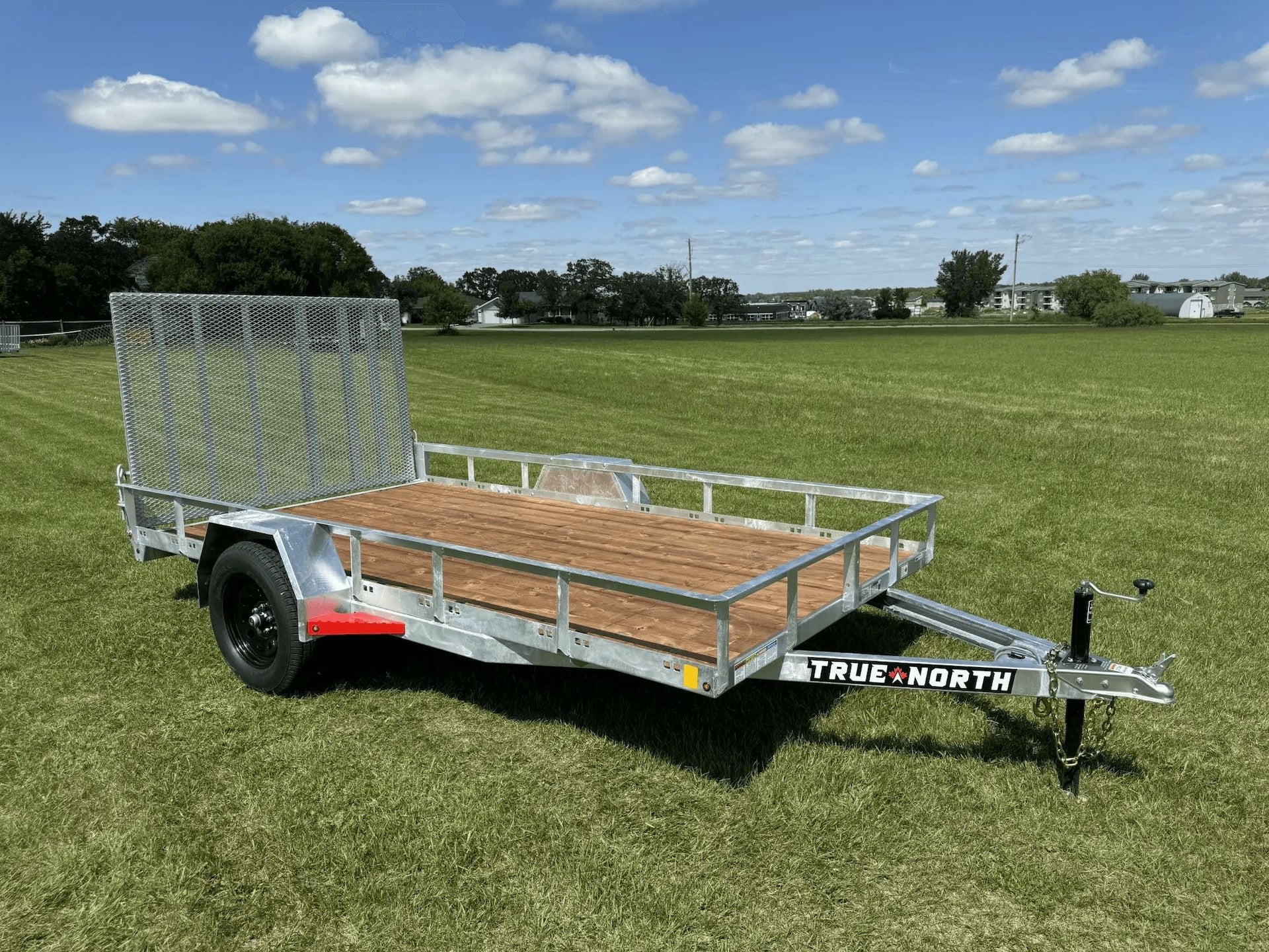 True North 77-in x 12-ft Utility Trailer With Gate, Silver