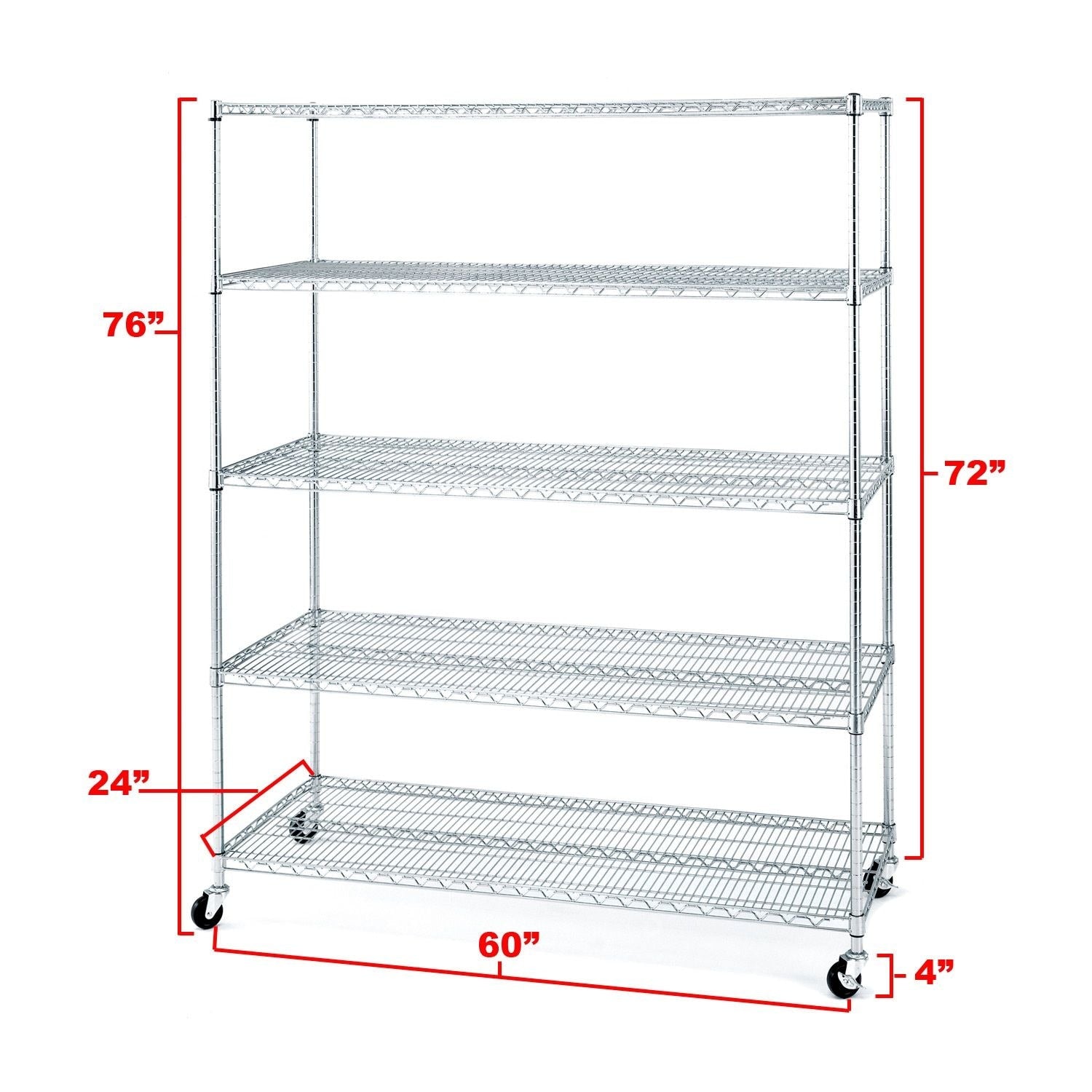 Vancouver Classics 5-Tier Steel Shelving Rack, 60-in x 24-in x 72-in