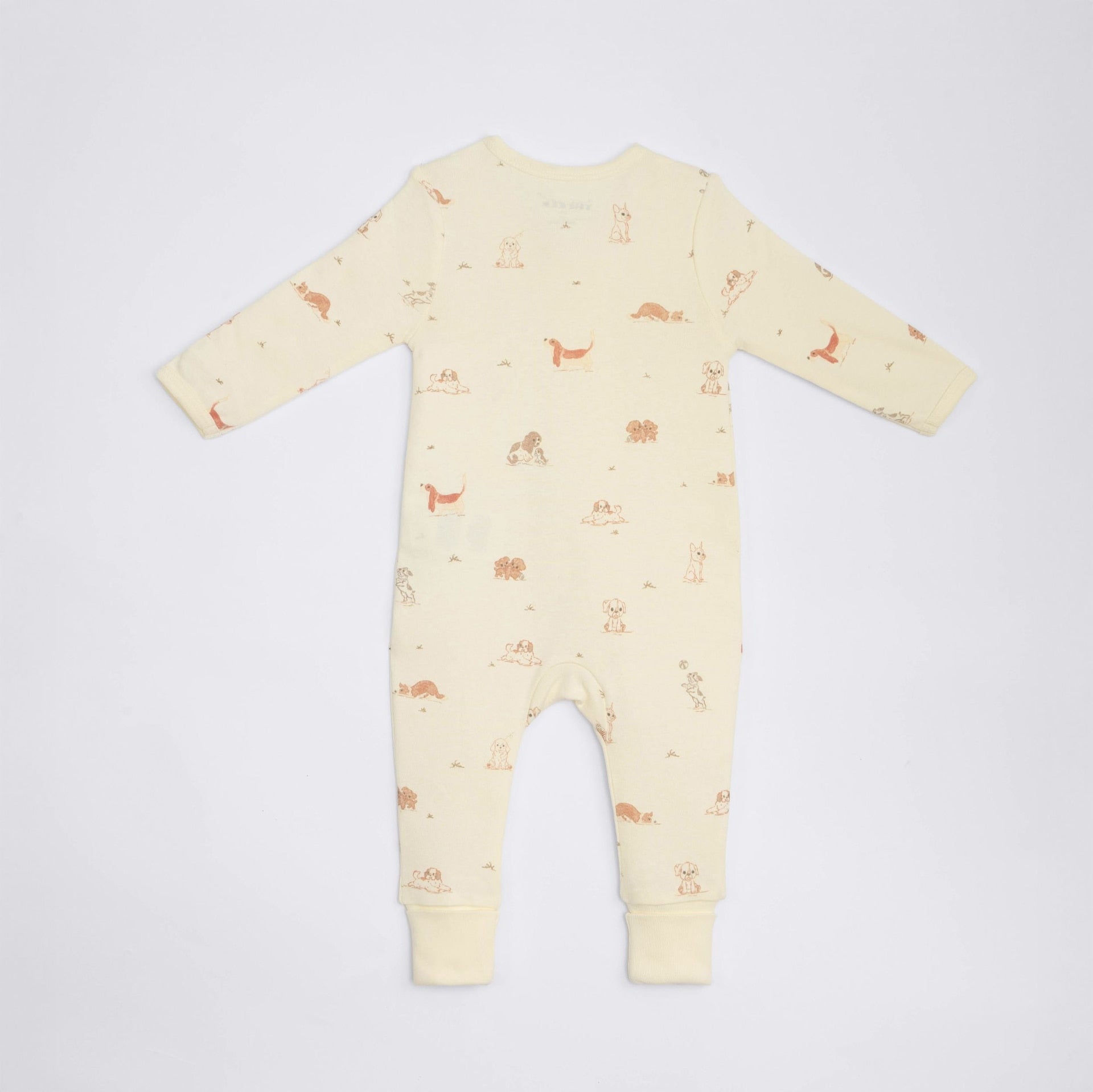 The Elk Baby Dog Print Premium Organic Cotton Play and Grow Rib Foot Zippy, Various Sizes