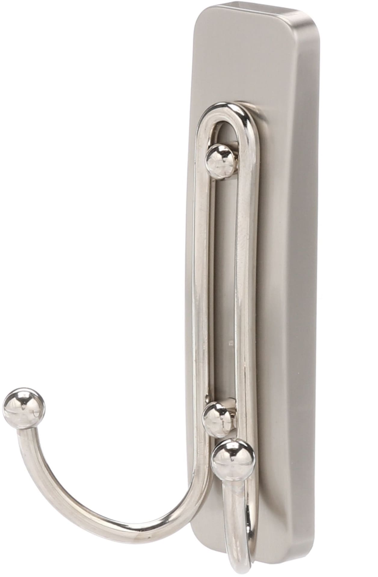 3M Command Large Bathroom Double Hook, Satin Nickel