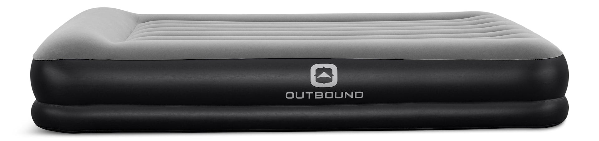Outbound Double High Flocked Airbed, Queen, Grey