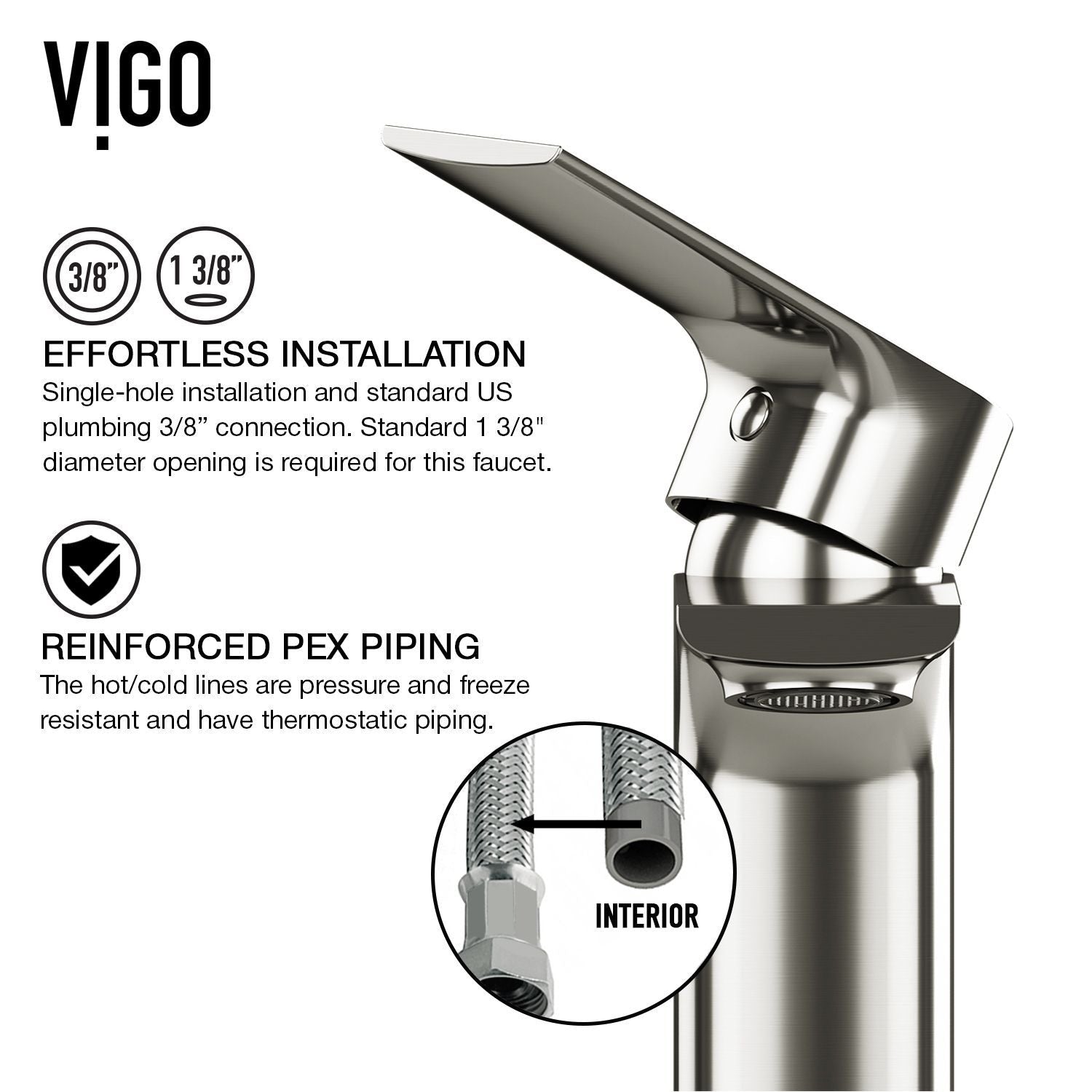 VIGO Palazzo Gothic ConcretoStone Grey Bathroom Sink/Basin Set with Niko Faucet and Rectangular Vessel