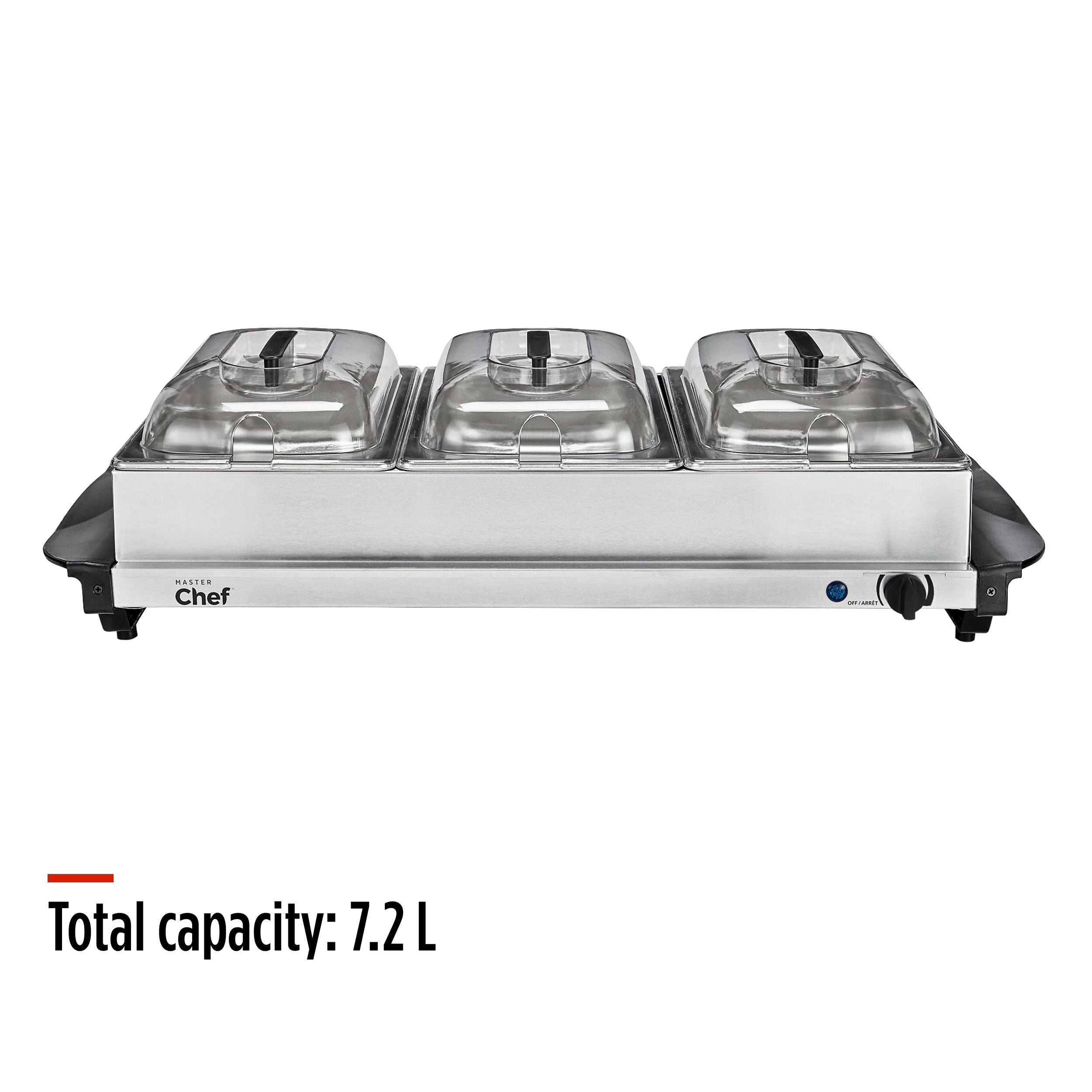 MASTER Chef 3-Tier Buffet Server/Food Warmer with Warming Tray, Stainless Steel, 300W