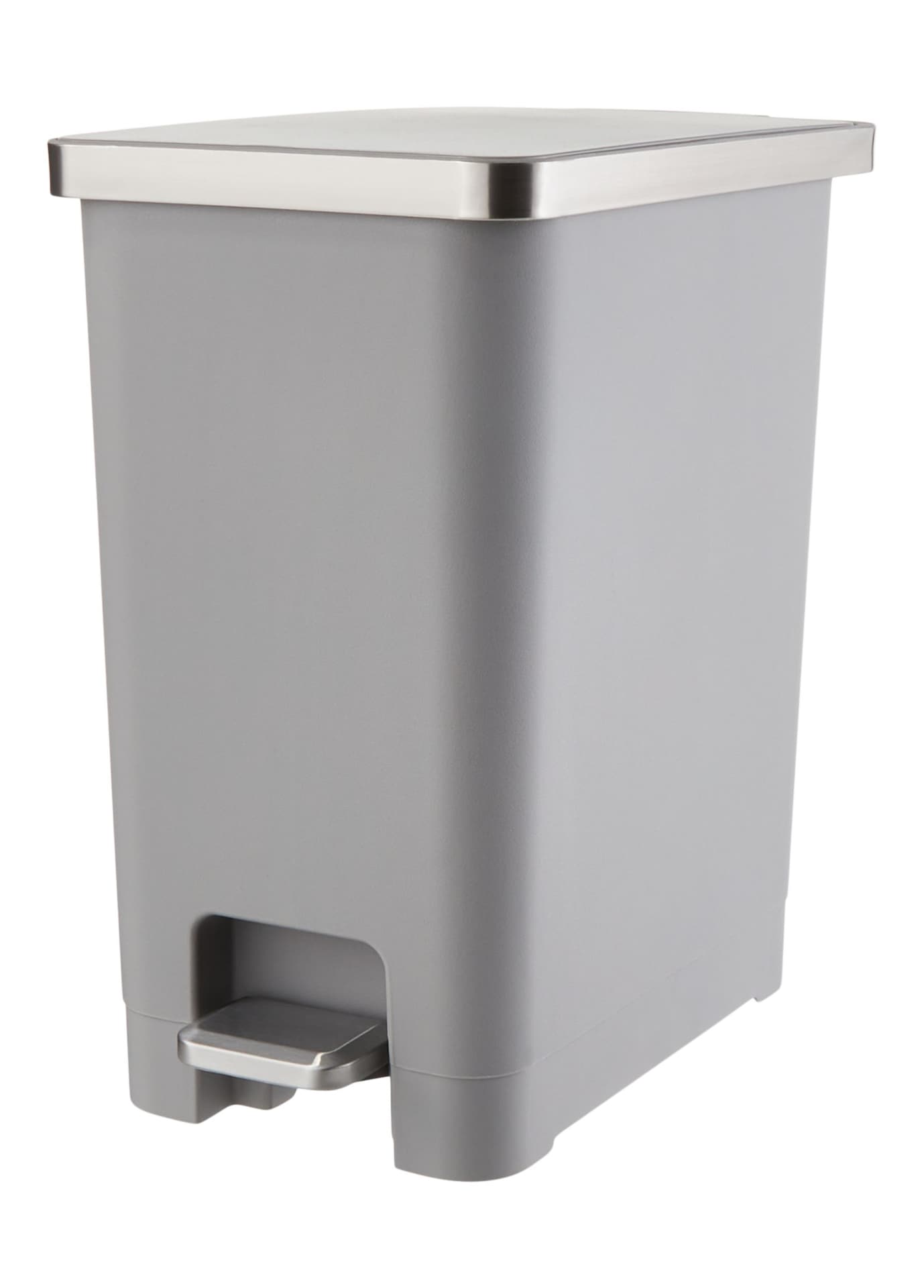 Type A Slim Grey Resin Garbage Can, 15-L