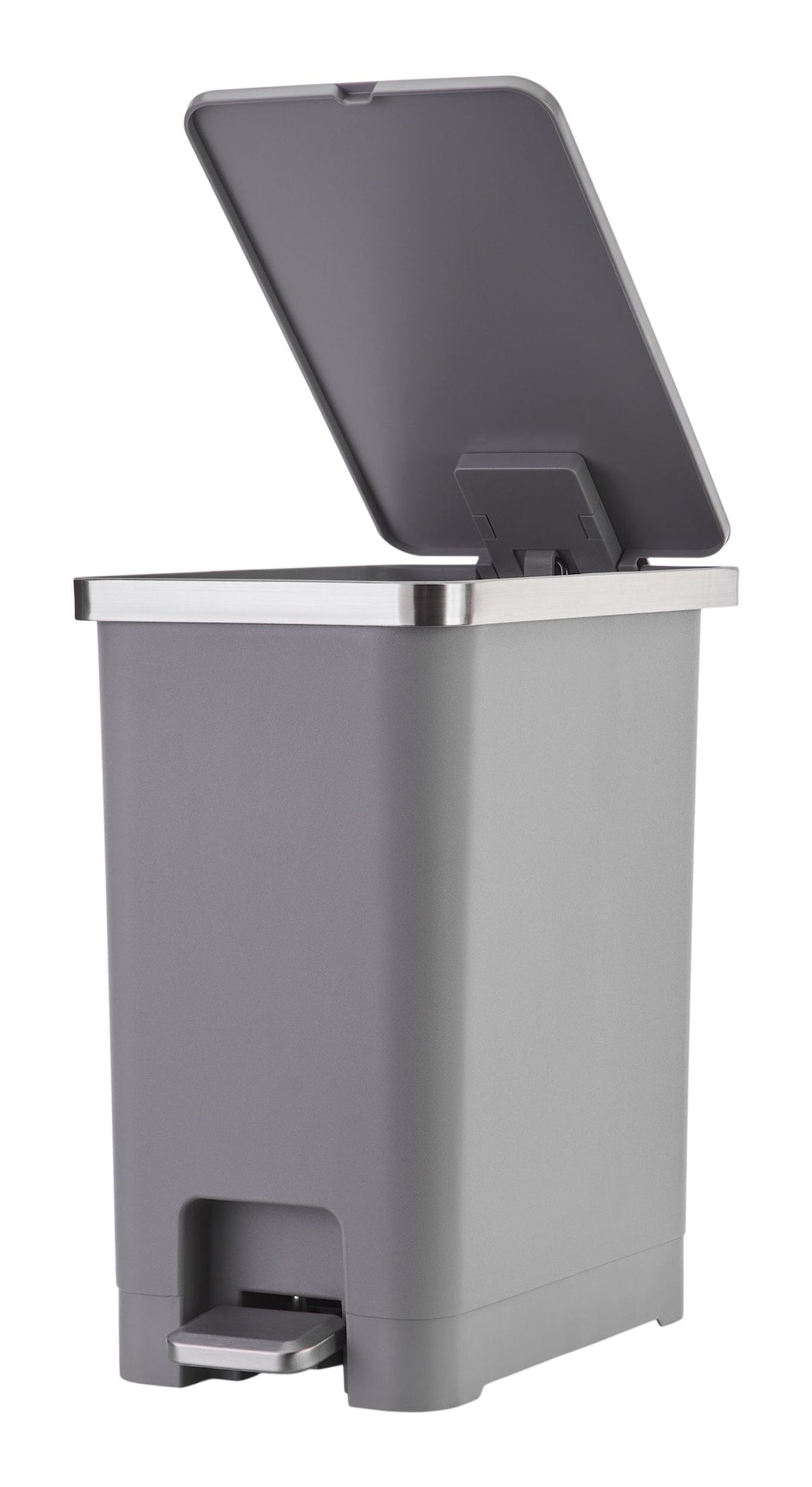Type A Slim Grey Resin Garbage Can, 15-L