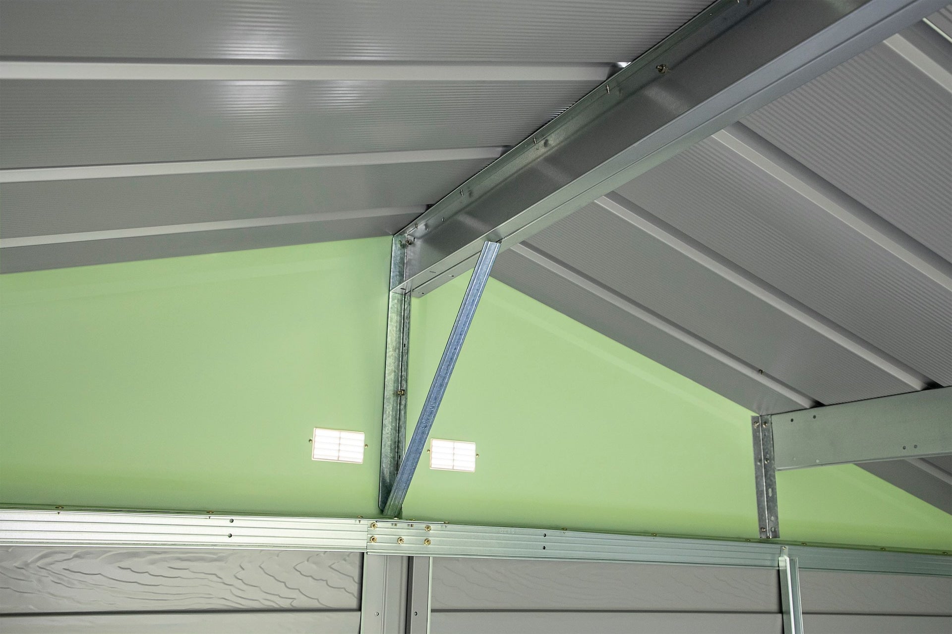Arrow Select Galvanized Steel Storage Shed, Sage Green, 10-ft x 8-ft