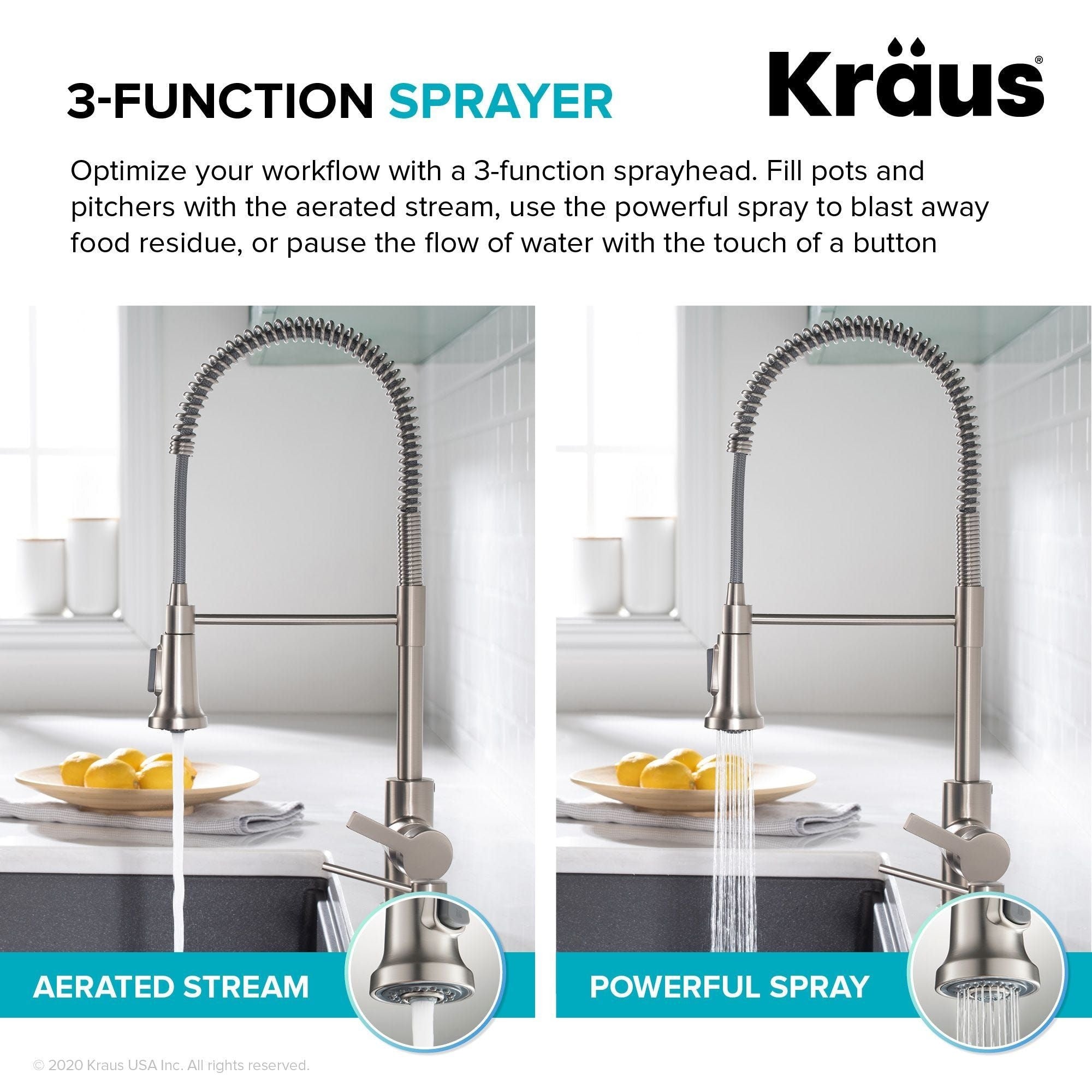 Kraus Britt Commercial Style Pull-Down Single Handle Kitchen Faucet, Matte Black