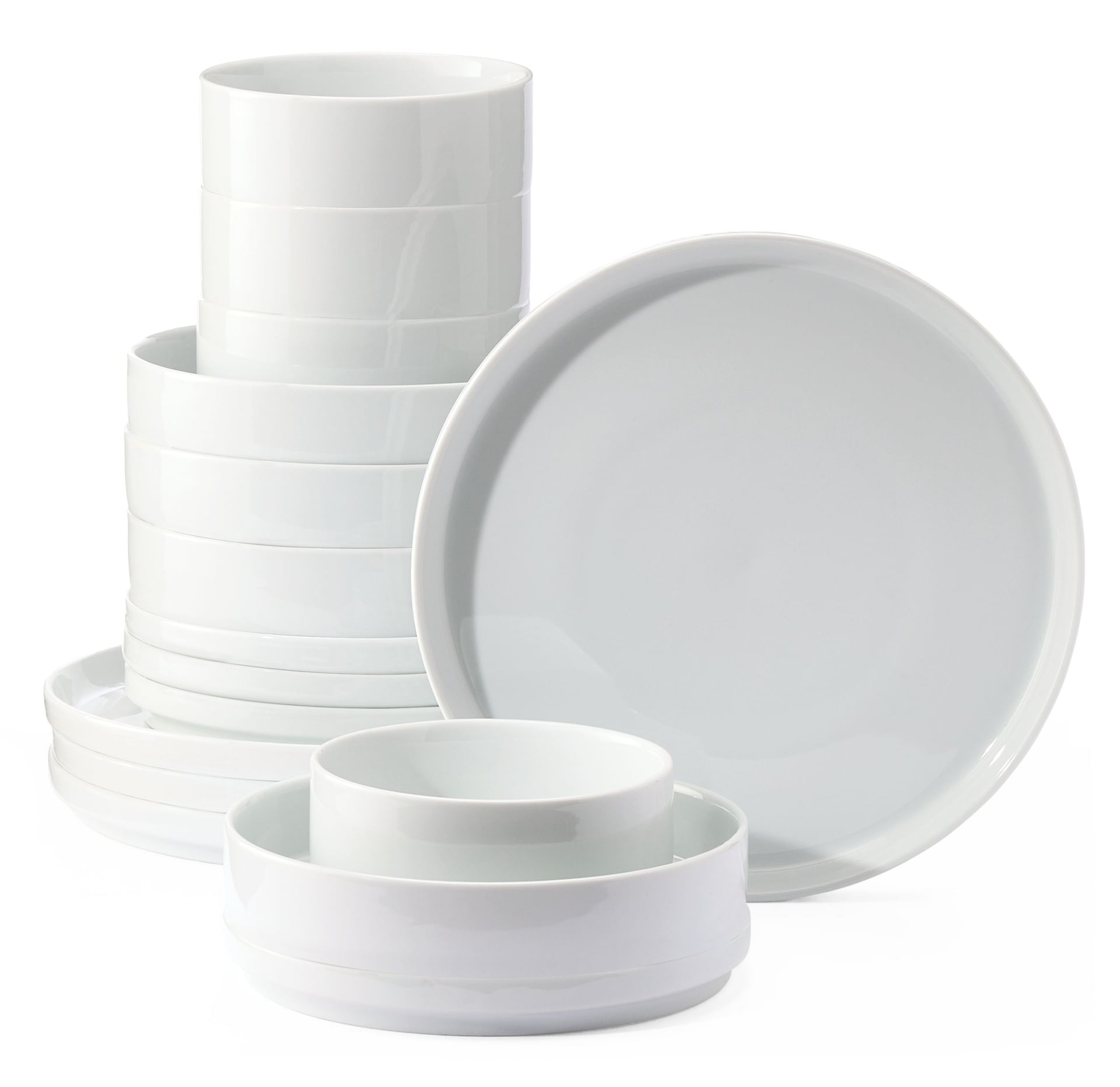 CANVAS Tate Modern Edge Porcelain Dinnerware Set, Serves 4, 16-pc, White