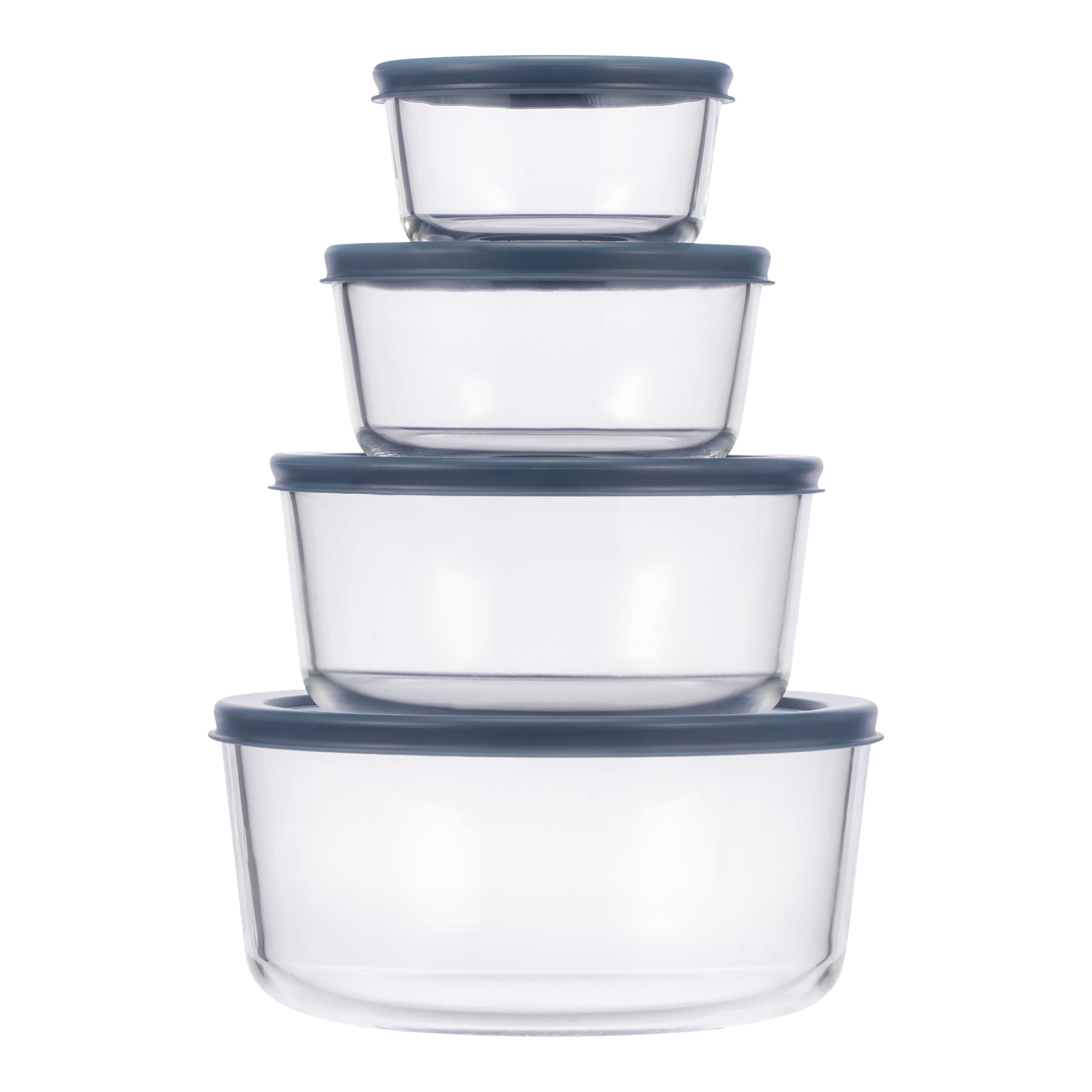Vida by PADERNO Round Glass Food Storage Container Set with Lids, 8-pc
