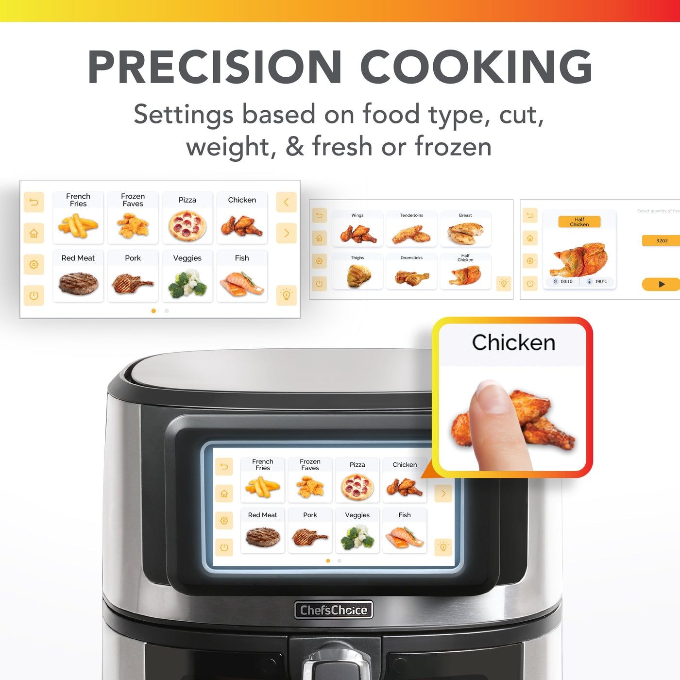 Chef'sChoice Air Fryer with TFT Touchscreen Display, 7-qt