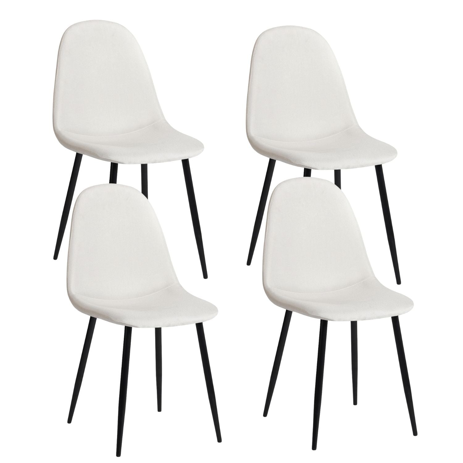 Homycasa Modern Dining Chairs, Beige, 4-pk