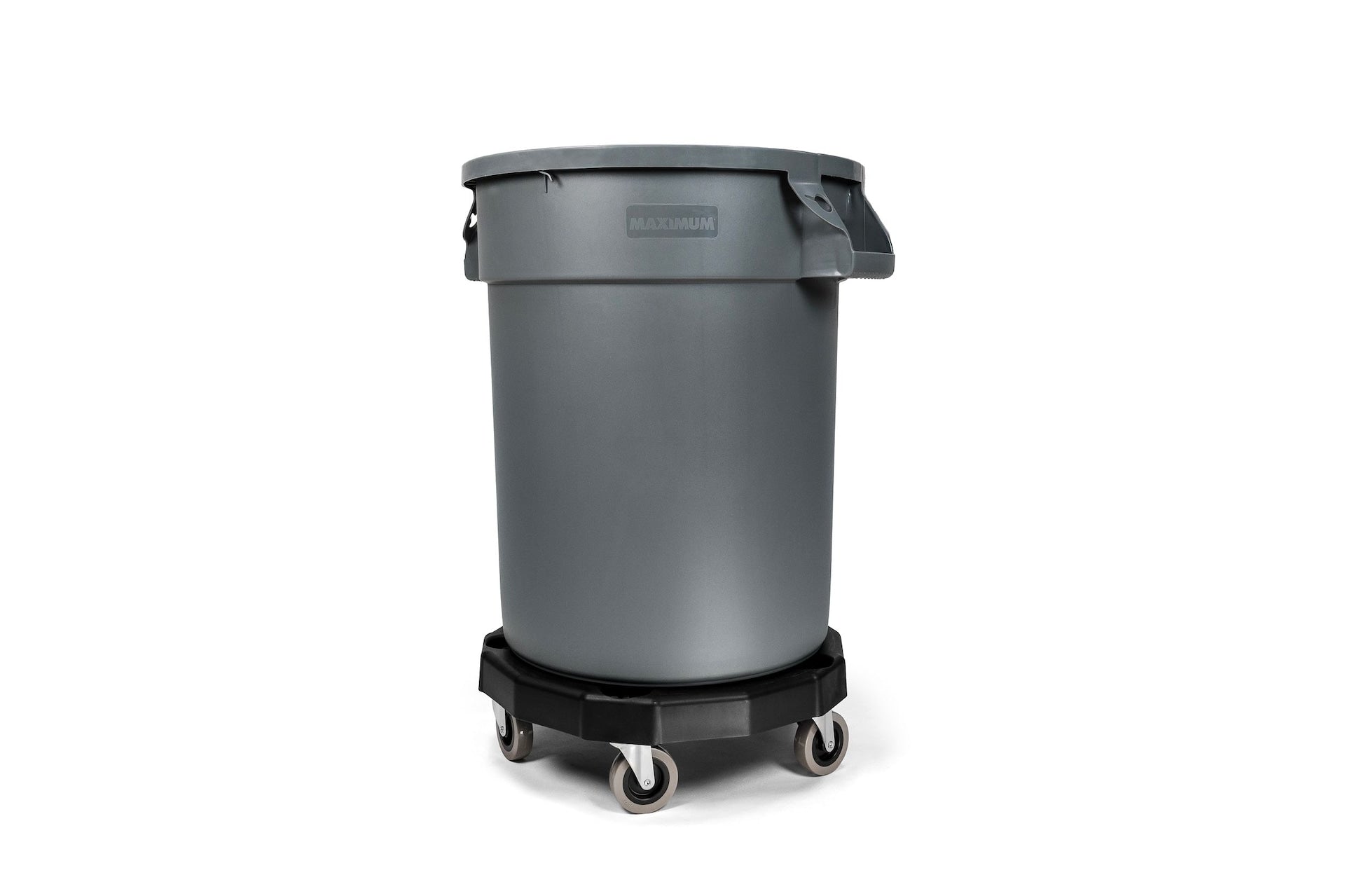 MAXIMUM Universal Commercial Heavy-Duty Resin Garbage Can Dolly, Black