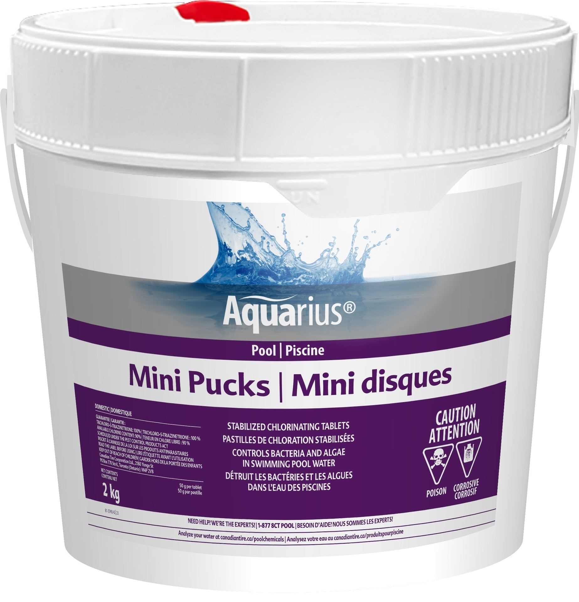Aquarius Mini Pucks Stabilized Chlorine Tablets, 2-kg