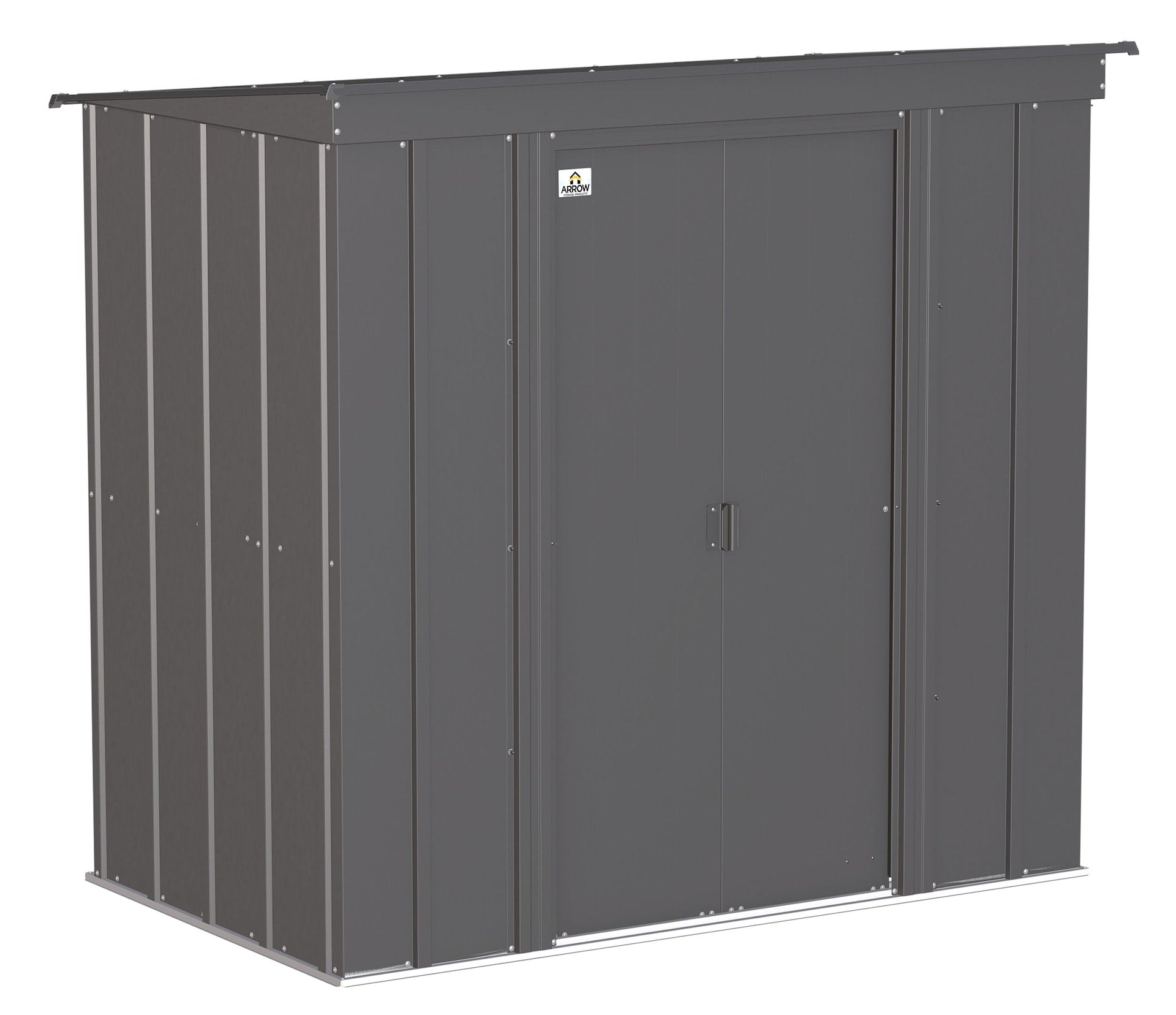 Arrow Classic Galvanized Steel Storage Shed, Charcoal, 6-ft x 4-ft