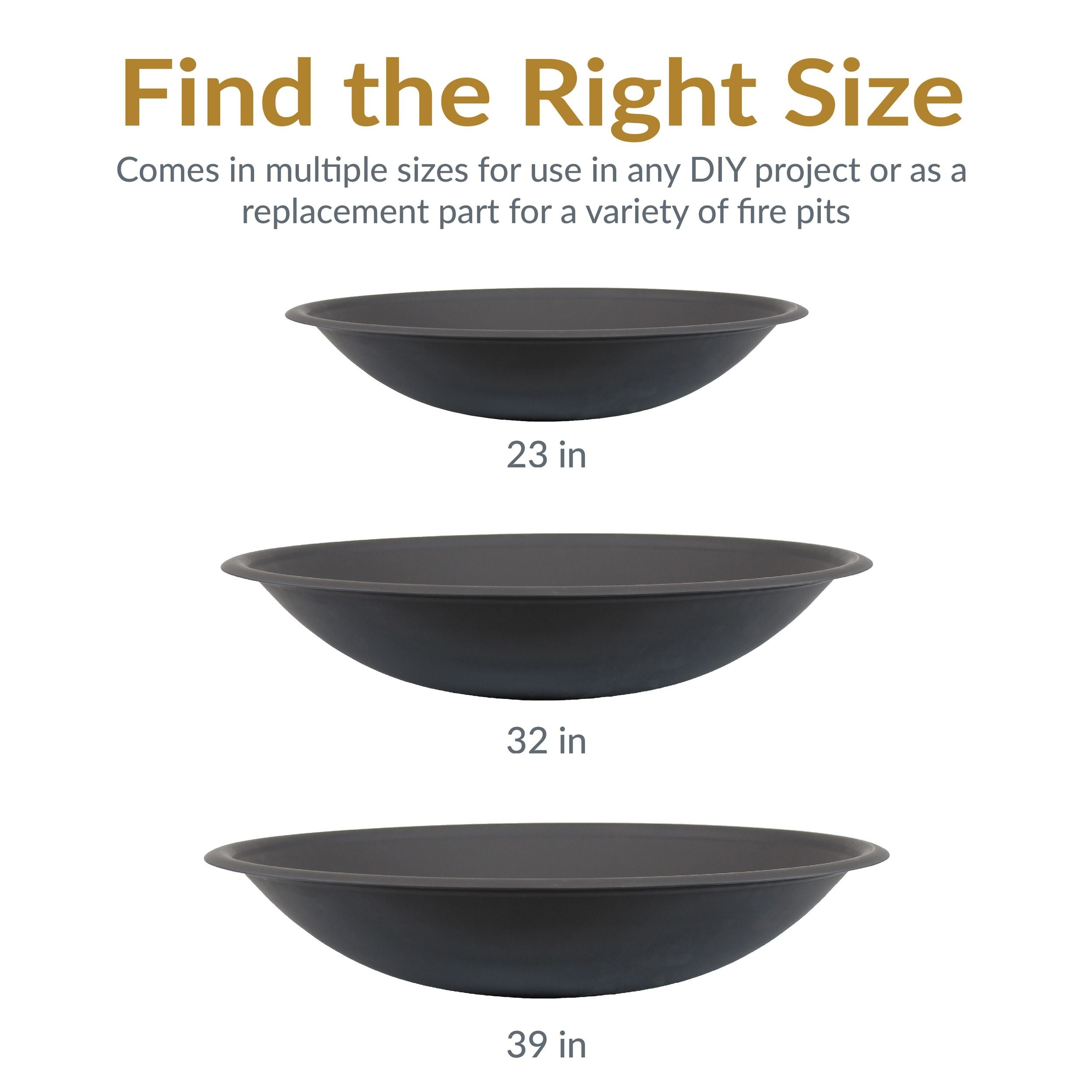 Sunnydaze Decor Replacement Fire Pit Bowl, Black, 32-in