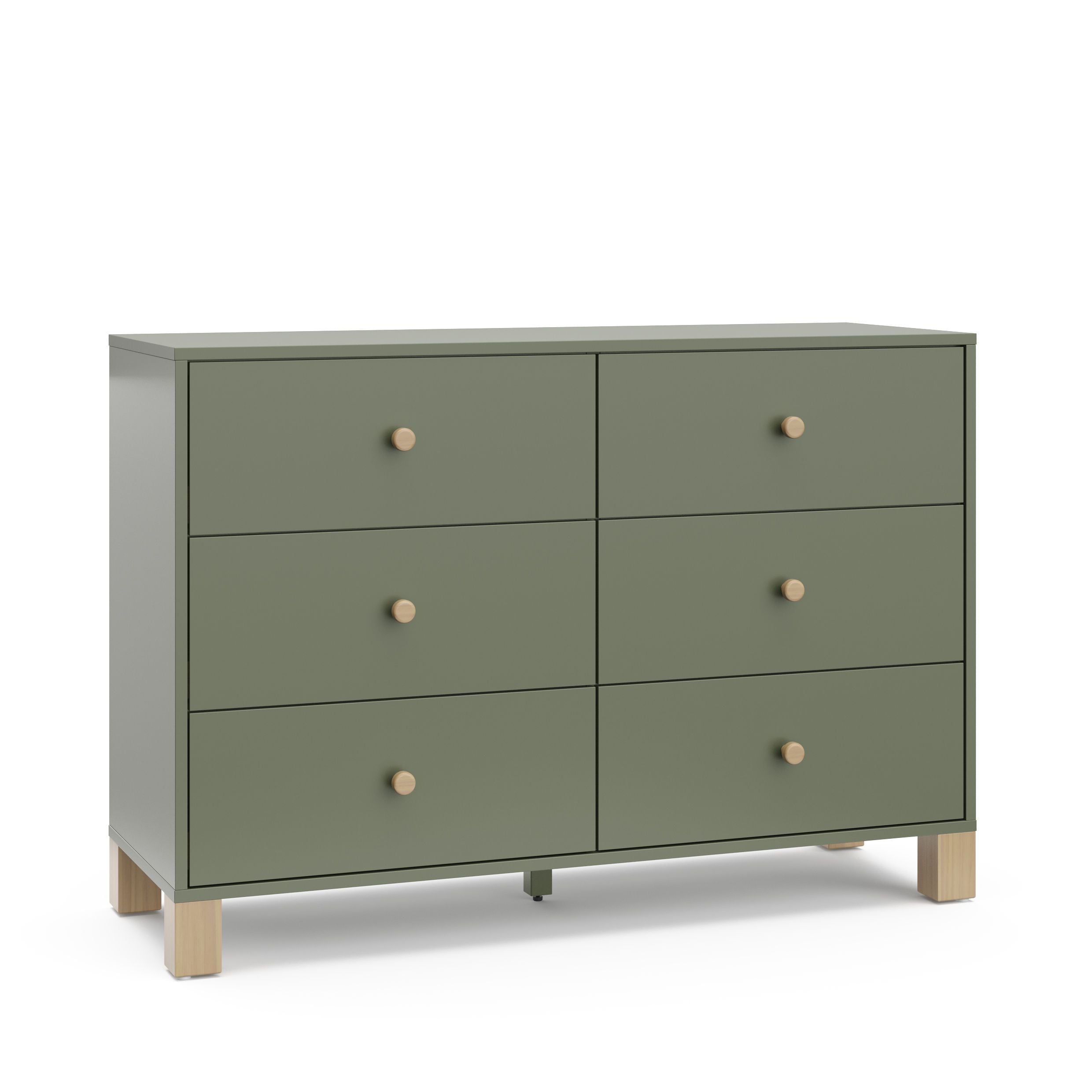 Storkcraft California 6-Drawer Olive/Driftwood Double Dresser/Chest